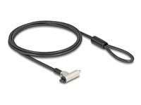 Bezpečnostní kabelový zámek - s klíčovým zámkem, 3 x 7 mm nebo nano slot 2,5 x 6 mm, tenký - stříbrná - 1.8 m