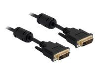 Kabel DVI - DVI-I (M) do DVI-I (M) - 3 m - křídlové šrouby - černá