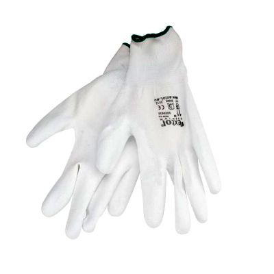 Rukavice 8 "bílé z polyesteru polomáčené v PU, EXTOL PREMIUM