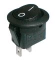Kulatý kolébkový přepínač 2pol./2pin ON-OFF 250V/6A černý
