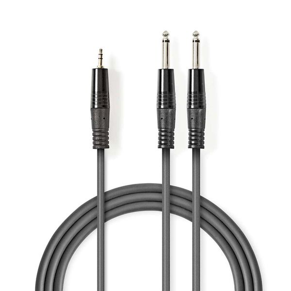 Kabel Jack 3,5mm konektor/2x Jack 6,35mm konektor 5m NEDIS COTH23200GY50
