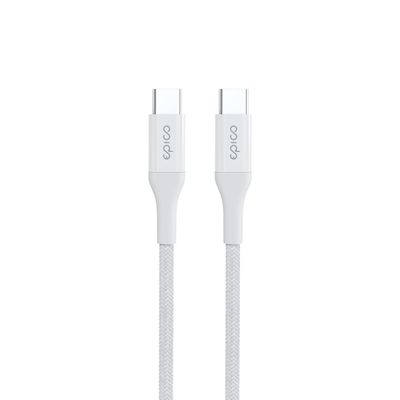 Epico Braided PD Cable 1,2m USB-C to USB-C - bílá