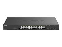 D-Link DGS 1250-28XP - Prepínac - L2+ - inteligentní - 24 x 10/100/1000 + 4 x 10 Gigabit SFP+ - Lze montovat do rozvadece - PoE+ (375 W)