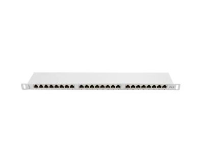 Lanberg patch panel 24 portů 0,5u 19" CAT.6 ftp stíněný šedý