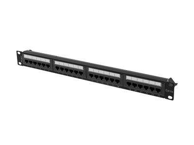 Lanberg patch panel 24 portů 1U 19" CAT.6A utp černý