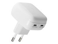 Síťový adaptér - plochý - 25 watt - 3 A - Power Delivery 3.0 + PPS - 2 výstupní konektory (USB-C) - bílá - Evropa