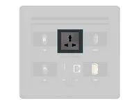 Výstupní zásuvka - zásuvkový modul, jednoduchý, univerzální - Typ B, typ F, Typ G, Typ I - 1 napájecí zásuvka - 10 A - AC 120-240 V - černá