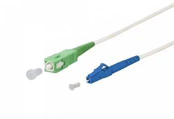 SC/APC - LC/UPC simplex 9/125 SM 5m arm.bílý 3mm B3 LSZH