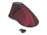 Vertikální myš - ergonomický - pravák - optický - 5 tlačítka - bezdrátový - 2.4 GHz - bezdrátový přijímač USB - černá/červená - maloobchod