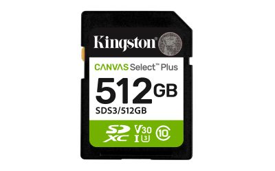 Kingston Canvas Select Plus/SDXC/512GB/UHS-I U3 / Class 10
