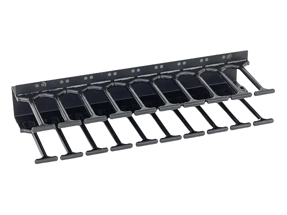 19" vyvaz.panel 47U Hřeben,dvouřadý černý 12cm trn