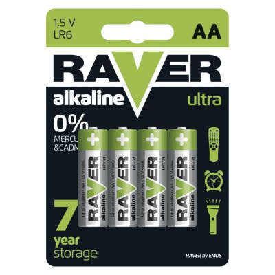 Baterie AA (R6) alkalická RAVER 4ks