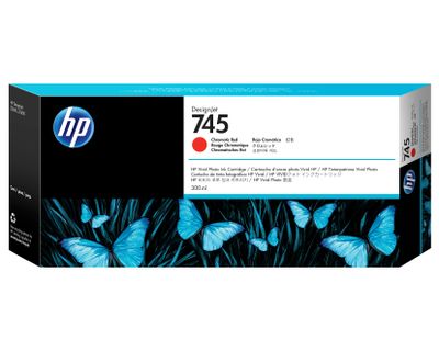 HP 745 inkoustová náplň chrom. červená, F9K06A