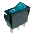 Přepínač kolébkový 2pol./3pin ON-OFF 250V/15A prům. modrý