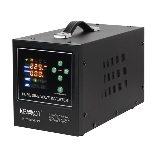 Zdroj záložní KEMOT PROsinus-1000-LFP4 12V 230V 1000VA 700W Black