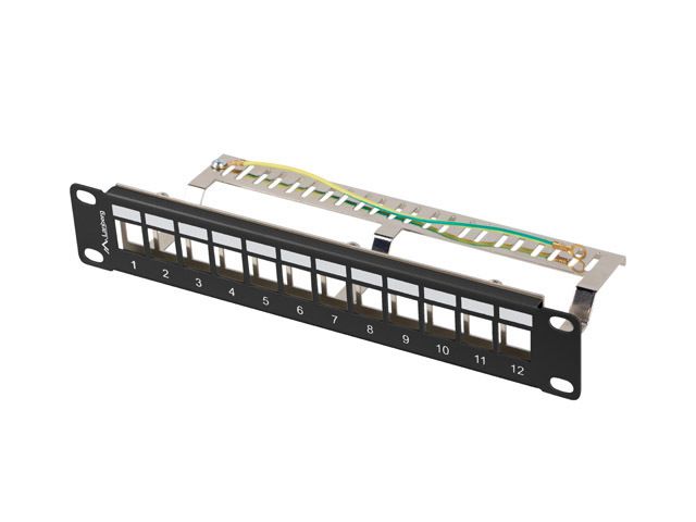 Lanberg patch panel 12 portů 1U 19" ftp pro moduly keystone černý V2