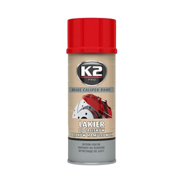 Barva na brzdové třmeny a bubny K2 BRAKE CALIPER PAINT 400ml Červená
