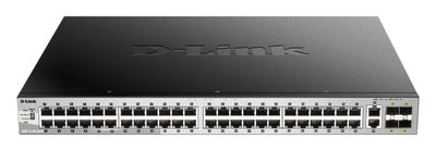 D-Link DGS-3130-54PS L3 Stck. Mng. PoE switch, 48x GbE PoE+, 2x 10G RJ-45, 4x 10G SFP+, PoE 370W