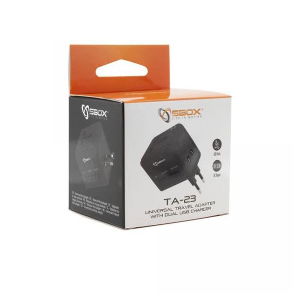 SBOX TA-23, Cestovní adaptér s 2x USB