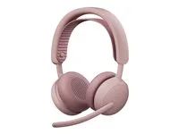 Logitech Zone Wireless 2 ES - Náhlavní souprava - náhlavní - Bluetooth - bezdrátový, kabelové - odstranení šumu - USB-C - růžová - certifikováno pro Microsoft Teams