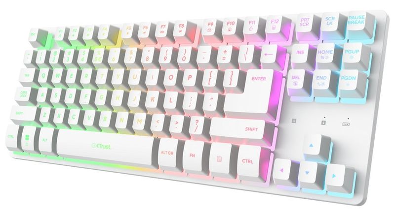 Trust GXT831 Thado TKL/Bezdrátové USB/US/Bílá