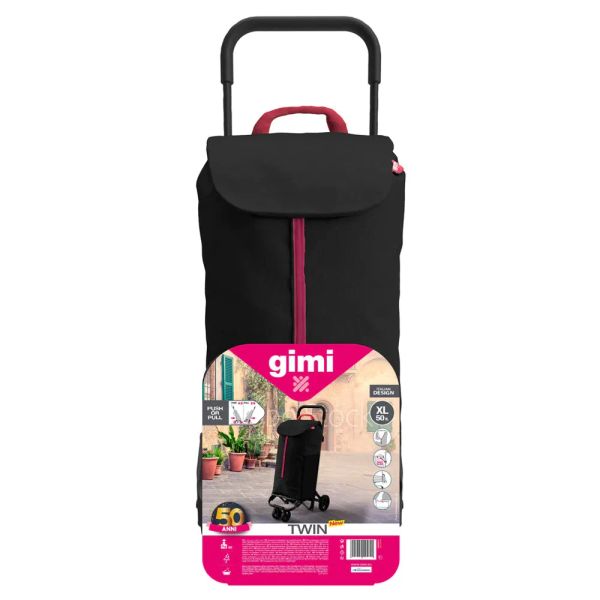 Vozík nákupní GIMI Twin Black 52l 169324