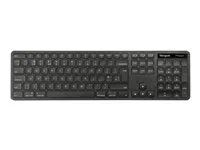 Klávesnice - full size - antibakteriální - bezdrátový - Bluetooth 5.0, 2.4 GHz - QWERTY - severské jazyky - černá