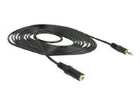Prodlužovací kabel náhlavní soupravy - 4 pólový mini jack s piny (male) do 4 pólový mini jack se zdířkami (female) - 2 m - černá