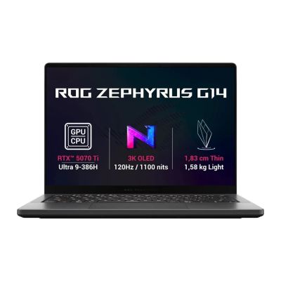 ASUS ROG Zephyrus G14/GU405AR-SY006W/U9-386H/14''/2880x1800/32GB/1TB/RTX 5070Ti/W11H/Gray/2R