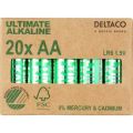 DELTACO ULTIMATE, Baterie alkalické AA, LR06 20ks
