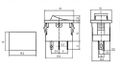 Přepínač kolébkový 2pol./4pin ON-OFF 250V/3A LED červený