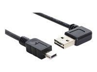 Kabel USB - mini-USB Type B (M) do USB (M) - 3 m - 90° konektor - černá