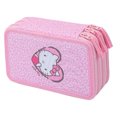 Trojpatrové pouzdro na tužky BAAGL Hello Kitty Sweet Leopard