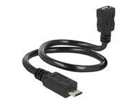 Prodlužovací šňůra USB - Micro USB typ B (F) do Micro USB typ B (M) - USB 2.0 OTG - 35 cm - černá