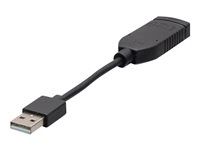 USB kabel - USB-C (M) do USB (F) - USB 2.0 - 30 V - černá