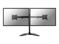 Stojan - plný pohyb - pro 2 LCD displeje - černá - velikost obrazovky: 10"-27" - stolní stojan, upevnění svorkou, průchodka, upevnitelné na stůl