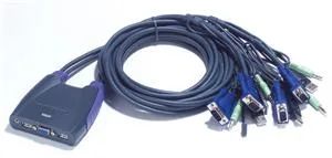 Aten 4-port KVM USB mini, audio, 1.8m kabely