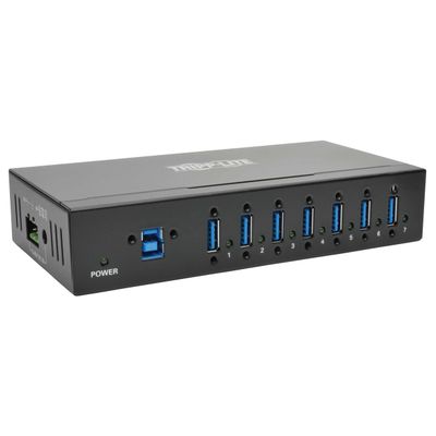 Rozbočovač 7x USB 3, průmyslový, odolnost ESD 20kV, kovové pouzdro, možnost montáže