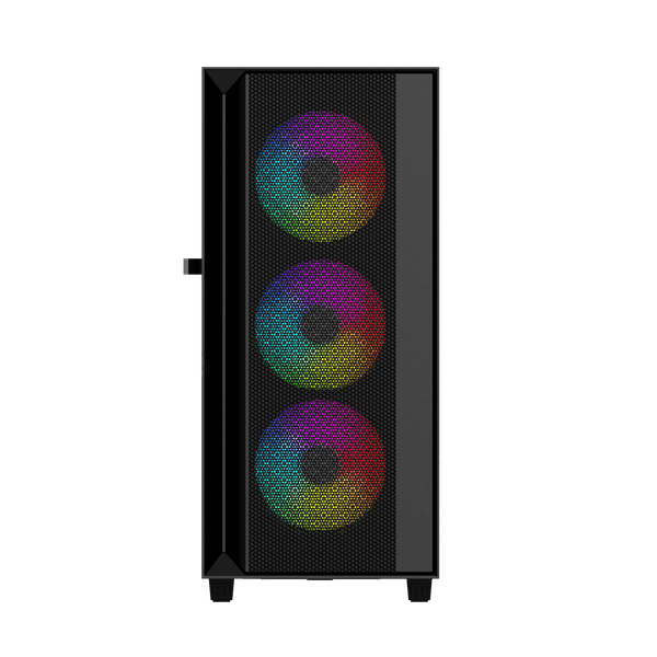 Gembird Fornax 4000 ARGB/Midi Tower/Transpar./Černá