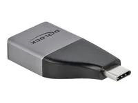 Adaptér DisplayPort - USB-C (M) do DisplayPort (F) - USB 3.2 Gen 1 / DisplayPort 1.2 - podpora 4K60 Hz (3840 x 2160) - šedá