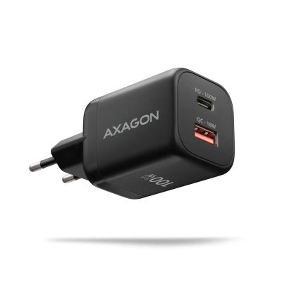 AXAGON ACU-PQ100, GaN nabíjačka do siete 100W, USB-A+USB-C, PD3.0/PPS/QC4+/SFC2.0/Apple, čierna