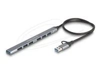 7 Port Slim USB Hub with USB Type-C or U