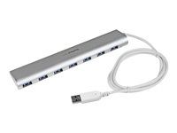 Aluminum USB Hub - Silver USB3 Hub with 20W Power Adapter (ST73007UA) - USB periferní sharing switch - 7 x SuperSpeed USB 3.0 - desktop