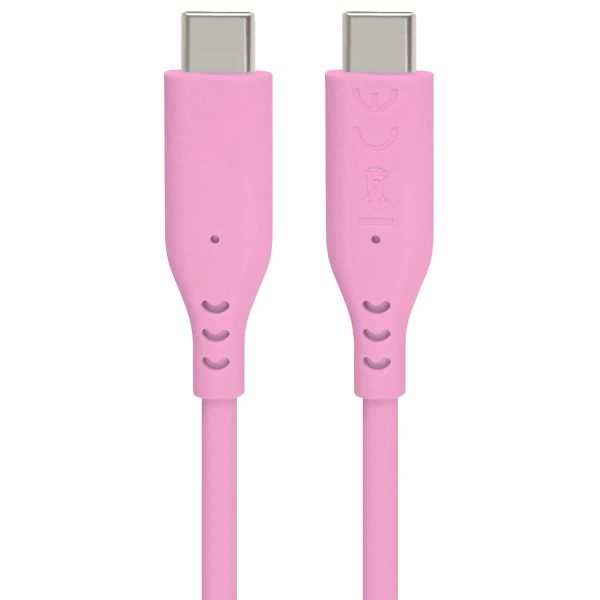 PremiumCord silikonový USB-C 60W, růžový, 1.5m