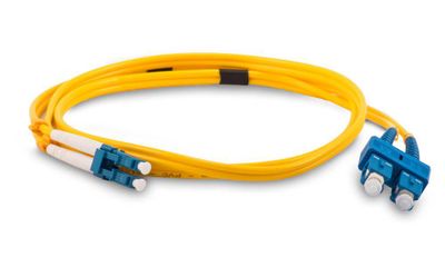 Optický patchkabel duplexní, LC/UPC-SC/UPC 9/125um SM, 20m, OS2