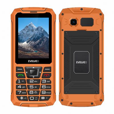 EVOLVEO StrongPhone Z6, IP68 odolný Dual SIM telefon, 2,8"LCD, 4000mAh, Powerbanka,, oranžový