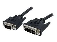 Video kabel - HD-15 (VGA) (M) do DVI-A (M) - 1 m - lisovaný, křídlové šrouby - černá