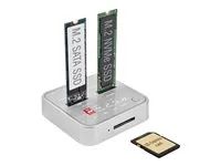 Dokovací stanice SSD - oddílů: 2 - M.2 - M.2 NVMe Card - USB 3.2 (Gen 2) - stříbrná