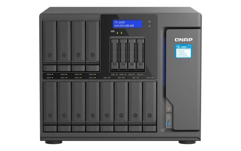 QNAP TS-1655-8G (8core 2,8GHz, 8GB RAM, 12x 3,5"+4x 2,5" SATA, 2x M.2 NVMe slot, 2x 2,5GbE, 3x PCIe)