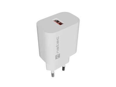 Universální nabíječka Natec RIBERA 18W, 1X USB-A, bílá